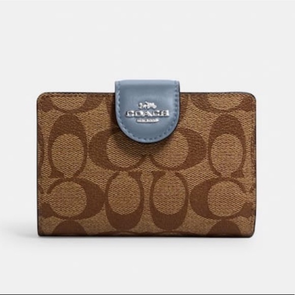 Coach Handbags - Coach Medium Corner Zip Wallet in Signature Canvas